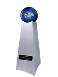 Championship Trophy Cremation Urn with Optional Football and New England Patriots Ball Decor and Custom Metal Plaque