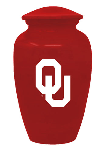 Red Oklahoma Sooners University College Cremation Urn