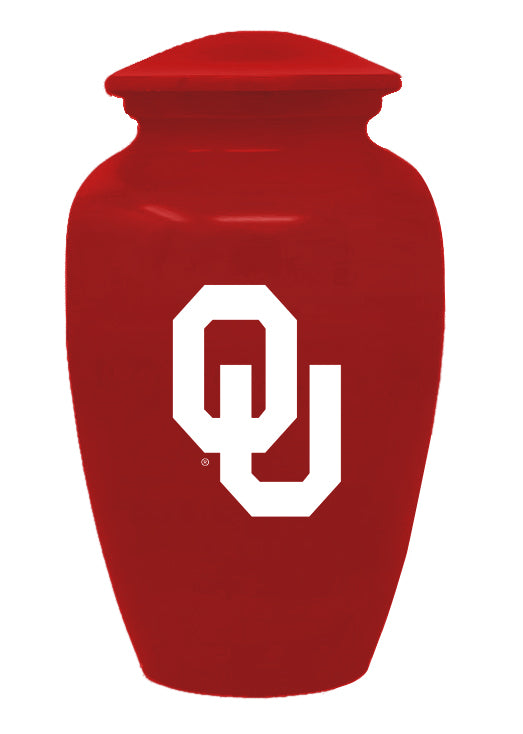 Red Oklahoma Sooners University College Cremation Urn