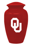 Red Oklahoma Sooners University College Cremation Urn