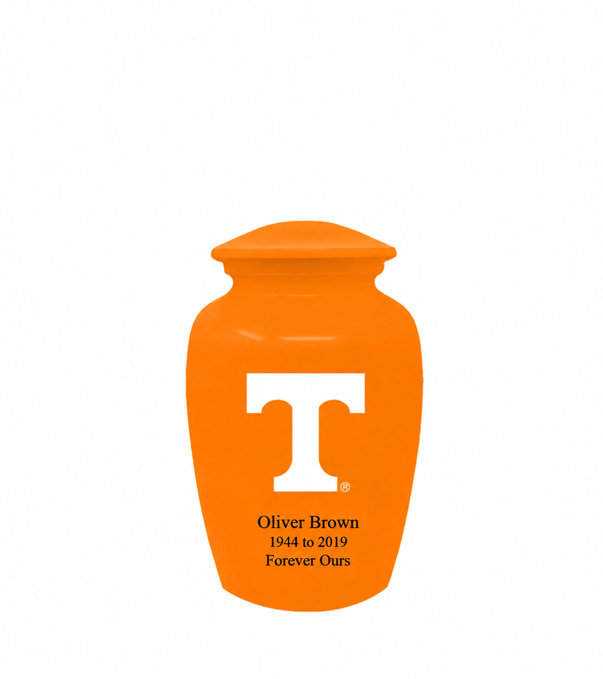 University of Tennessee Volunteers College Cremation Urn - Light Orange