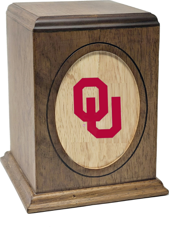 White Oklahoma Sooners University College Cremation Urn