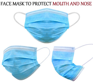 Disposable Face Masks in Blue - 50pcs/Box - ExquisiteUrns