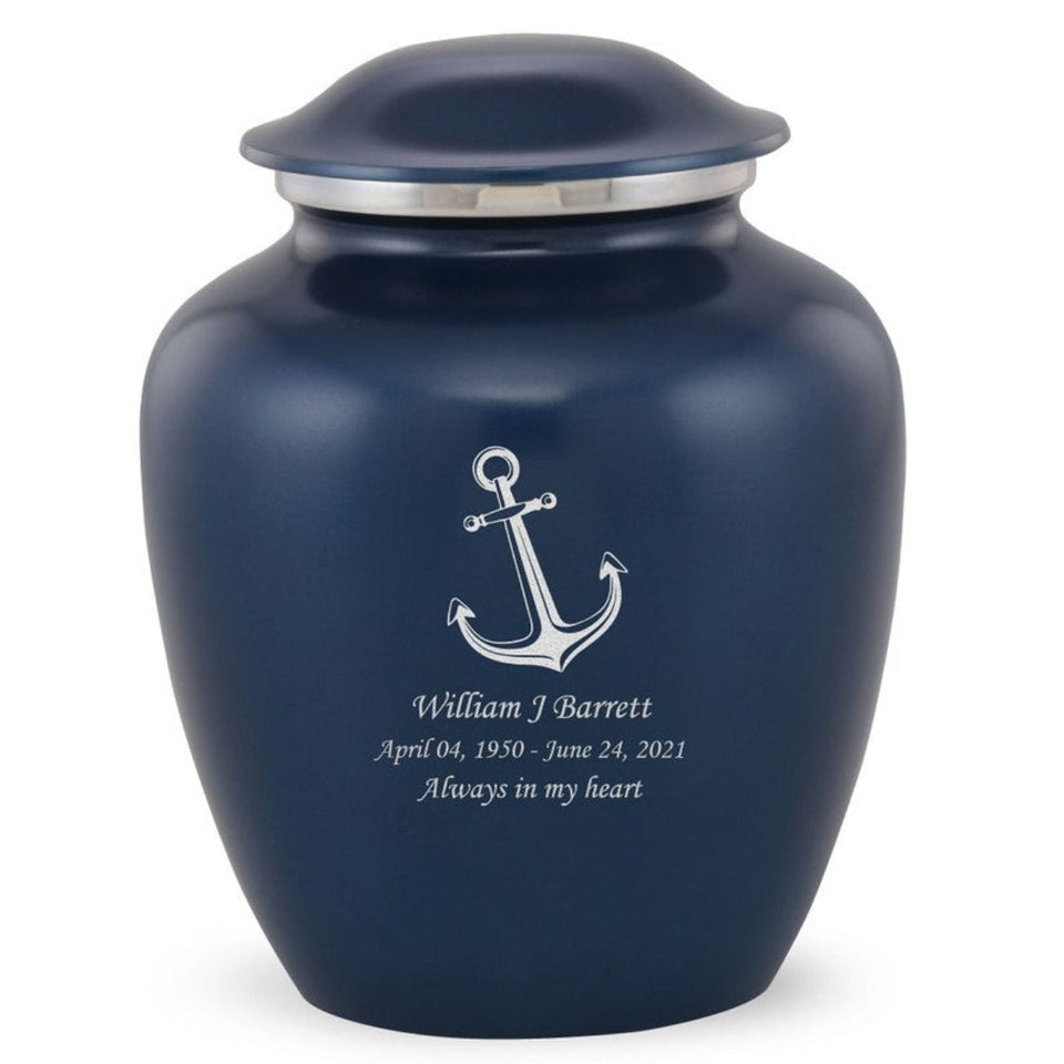 Grace Anchor Adult Cremation Urn in Blue, Grace Anchor Adult Custom Engraved Urns for Ashes in Blue, Embrace Anchor Adult Cremation Urn in Blue, Embrace Anchor Adult Urn for Ashes in Blue, Embrace Anchor Cremation Urn in Blue, Embrace Anchor Urn for Ashes in Blue, Grace Anchor Urn for Ashes in Blue, Grace Anchor Cremation Urn in Blue - ExquisiteUrns