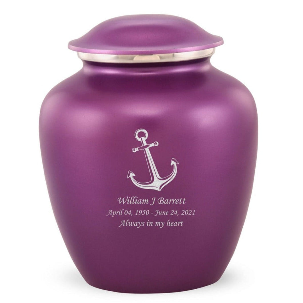 Grace Anchor Adult Cremation Urn in Purple, Grace Anchor Adult Custom Engraved Urns for Ashes in Purple, Embrace Anchor Adult Cremation Urn in Purple, Embrace Anchor Adult Urn for Ashes in Purple, Embrace Anchor Cremation Urn in Purple, Embrace Anchor Urn for Ashes in Purple, Grace Anchor Urn for Ashes in Purple, Grace Anchor Cremation Urn in Purple - ExquisiteUrns
