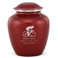 Grace Bicyclist Adult Cremation Urn in Red, Grace Bicyclist Adult Custom Engraved Urns for Ashes in Red, Embrace Bicyclist Adult Cremation Urn in Red, Embrace Bicyclist Adult Urn for Ashes in Red, Embrace Bicyclist Cremation Urn in Red, Embrace Bicyclist Urn for Ashes in Red, Grace Bicyclist Urn for Ashes in Red, Grace Bicyclist Cremation Urn in Red - ExquisiteUrns