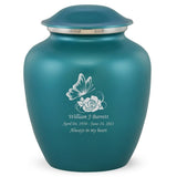 Grace Butterfly Adult Cremation Urn in Teal, Grace Butterfly Adult Custom Engraved Urns for Ashes in Teal, Embrace Butterfly Adult Cremation Urn in Teal, Embrace Butterfly Adult Urn for Ashes in Teal, Embrace Butterfly Cremation Urn in Teal, Embrace Butterfly Urn for Ashes in Teal, Grace Butterfly Urn for Ashes in Teal, Grace Butterfly Cremation Urn in Teal - ExquisiteUrns
