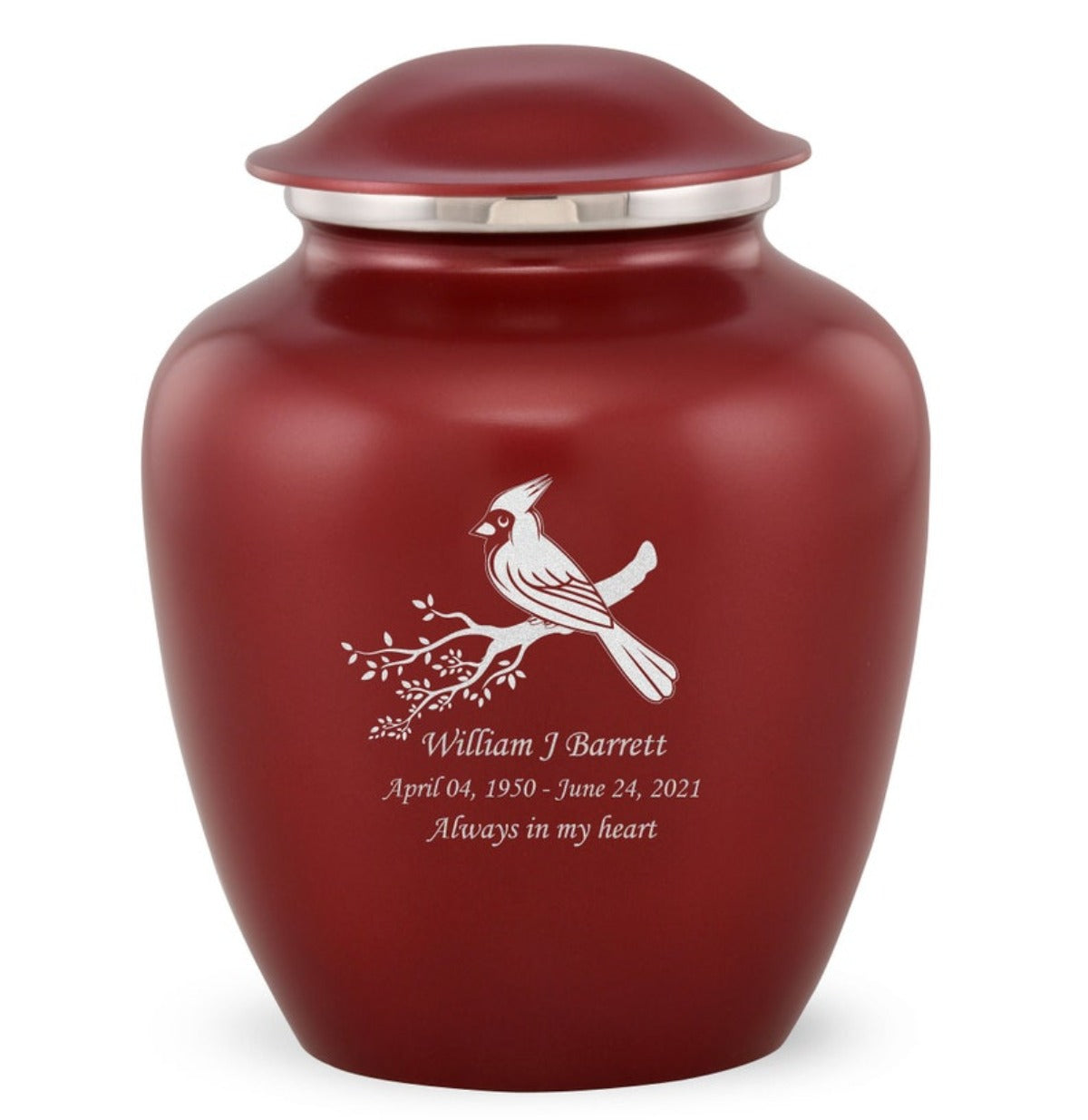 Grace Cardinal Custom Engraved Adult Cremation Urn for Ashes in Red –  Exquisite Urns