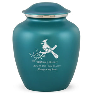 Grace Cardinal Adult Cremation Urn in Teal, Grace Cardinal Adult Custom Engraved Urns for Ashes in Teal, Embrace Cardinal Adult Cremation Urn in Teal, Embrace Cardinal Adult Urn for Ashes in Teal, Embrace Cardinal Cremation Urn in Teal, Embrace Cardinal Urn for Ashes in Teal, Grace Cardinal Urn for Ashes in Teal, Grace Cardinal Cremation Urn in Teal - ExquisiteUrns