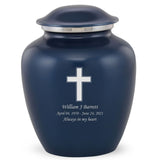 Grace Cross Adult Cremation Urn in Blue, Grace Cross Adult Custom Engraved Urns for Ashes in Blue, Embrace Cross Adult Cremation Urn in Blue, Embrace Cross Adult Urn for Ashes in Blue, Embrace Cross Cremation Urn in Blue, Embrace Cross Urn for Ashes in Blue, Grace Cross Urn for Ashes in Blue, Grace Cross Cremation Urn in Blue - ExquisiteUrns