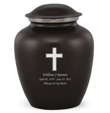 Grace Cross Adult Cremation Urn in Black, Grace Cross Adult Custom Engraved Urns for Ashes in Black, Embrace Cross Adult Cremation Urn in Black, Embrace Cross Adult Urn for Ashes in Black, Embrace Cross Cremation Urn in Black, Embrace Cross Urn for Ashes in Black, Grace Cross Urn for Ashes in Black, Grace Cross Cremation Urn in Black - ExquisiteUrns
