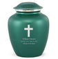 Grace Adult Urn for Ashes in Green - ExquisiteUrnsGrace Cross Adult Cremation Urn in Green, Grace Cross Adult Custom Engraved Urns for Ashes in Green, Embrace Cross Adult Cremation Urn in Green, Embrace Cross Adult Urn for Ashes in Green, Embrace Cross Cremation Urn in Green, Embrace Cross Urn for Ashes in Green, Grace Cross Urn for Ashes in Green, Grace Cross Cremation Urn in Green - ExquisiteUrns