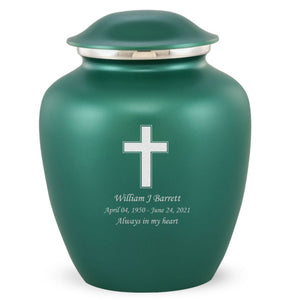 Grace Adult Urn for Ashes in Green - ExquisiteUrnsGrace Cross Adult Cremation Urn in Green, Grace Cross Adult Custom Engraved Urns for Ashes in Green, Embrace Cross Adult Cremation Urn in Green, Embrace Cross Adult Urn for Ashes in Green, Embrace Cross Cremation Urn in Green, Embrace Cross Urn for Ashes in Green, Grace Cross Urn for Ashes in Green, Grace Cross Cremation Urn in Green - ExquisiteUrns