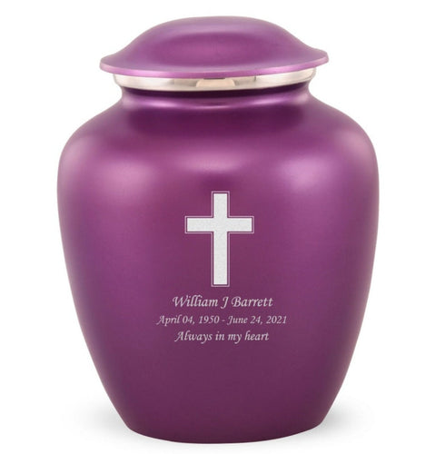 Grace Cross Adult Cremation Urn in Purple, Grace Cross Adult Custom Engraved Urns for Ashes in Purple, Embrace Cross Adult Cremation Urn in Purple, Embrace Cross Adult Urn for Ashes in Purple, Embrace Cross Cremation Urn in Purple, Embrace Cross Urn for Ashes in Purple, Grace Cross Urn for Ashes in Purple, Grace Cross Cremation Urn in Purple - ExquisiteUrns