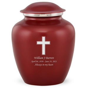 Grace Cross Adult Cremation Urn in Red, Grace Cross Adult Custom Engraved Urns for Ashes in Red, Embrace Cross Adult Cremation Urn in Red, Embrace Cross Adult Urn for Ashes in Red, Embrace Cross Cremation Urn in Red, Embrace Cross Urn for Ashes in Red, Grace Cross Urn for Ashes in Red, Grace Cross Cremation Urn in Red - ExquisiteUrns