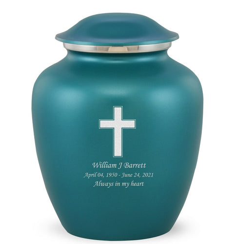 Grace Adult Urn for Ashes in Teal - ExquisiteUrns