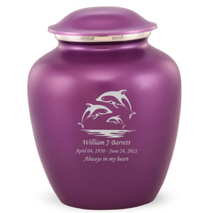 Grace Dolphin Adult Cremation Urn in Purple, Grace Dolphin Adult Custom Engraved Urns for Ashes in Purple, Embrace Dolphin Adult Cremation Urn in Purple, Embrace Dolphin Adult Urn for Ashes in Purple, Embrace Dolphin Cremation Urn in Purple, Embrace Dolphin Urn for Ashes in Purple, Grace Dolphin Urn for Ashes in Purple, Grace Dolphin Cremation Urn in Purple - ExquisiteUrns
