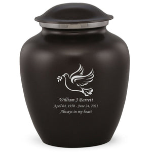 Grace Dove Adult Cremation Urn in Black, Grace Dove Adult Custom Engraved Urns for Ashes in Black, Embrace Dove Adult Cremation Urn in Black, Embrace Dove Adult Urn for Ashes in Black, Embrace Dove Cremation Urn in Black, Embrace Dove Urn for Ashes in Black, Grace Dove Urn for Ashes in Black, Grace Dove Cremation Urn in Black - ExquisiteUrns