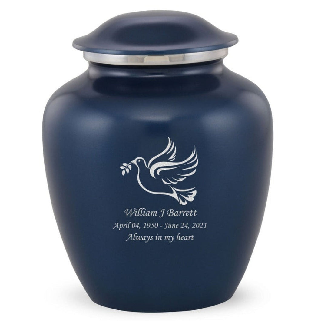 Grace Dove Adult Cremation Urn in Blue, Grace Dove Adult Custom Engraved Urns for Ashes in Blue, Embrace Dove Adult Cremation Urn in Blue, Embrace Dove Adult Urn for Ashes in Blue, Embrace Dove Cremation Urn in Blue, Embrace Dove Urn for Ashes in Blue, Grace Dove Urn for Ashes in Blue, Grace Dove Cremation Urn in Blue - ExquisiteUrns