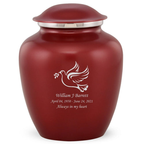 Grace Dove Adult Cremation Urn in Red, Grace Dove Adult Custom Engraved Urns for Ashes in Red, Embrace Dove Adult Cremation Urn in Red, Embrace Dove Adult Urn for Ashes in Red, Embrace Dove Cremation Urn in Red, Embrace Dove Urn for Ashes in Red, Grace Dove Urn for Ashes in Red, Grace Dove Cremation Urn in Red - ExquisiteUrns