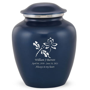 Grace Dragonfly Adult Cremation Urn in Blue, Grace Dragonfly Adult Custom Engraved Urns for Ashes in Blue, Embrace Dragonfly Adult Cremation Urn in Blue, Embrace Dragonfly Adult Urn for Ashes in Blue, Embrace Dragonfly Cremation Urn in Blue, Embrace Dragonfly Urn for Ashes in Blue, Grace Dragonfly Urn for Ashes in Blue, Grace Dragonfly Cremation Urn in Blue - ExquisiteUrns