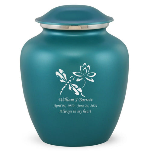 Grace Dragonfly Adult Cremation Urn in Teal, Grace Dragonfly Adult Custom Engraved Urns for Ashes in Teal, Embrace Dragonfly Adult Cremation Urn in Teal, Embrace Dragonfly Adult Urn for Ashes in Teal, Embrace Dragonfly Cremation Urn in Teal, Embrace Dragonfly Urn for Ashes in Teal, Grace Dragonfly Urn for Ashes in Teal, Grace Dragonfly Cremation Urn in Teal - ExquisiteUrns