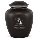 Grace Fishing Adult Cremation Urn in Black, Grace Fishing Adult Custom Engraved Urns for Ashes in Black, Embrace Fishing Adult Cremation Urn in Black, Embrace Fishing Adult Urn for Ashes in Black, Embrace Fishing Cremation Urn in Black, Embrace Fishing Urn for Ashes in Black, Grace Fishing Urn for Ashes in Black, Grace Fishing Cremation Urn in Black - ExquisiteUrns