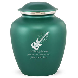 Grace Guitar Adult Cremation Urn in Green, Grace Guitar Adult Custom Engraved Urns for Ashes in Green, Embrace Guitar Adult Cremation Urn in Green, Embrace Guitar Adult Urn for Ashes in Green, Embrace Guitar Cremation Urn in Green, Embrace Guitar Urn for Ashes in Green, Grace Guitar Urn for Ashes in Green, Grace Guitar Cremation Urn in Green - ExquisiteUrns