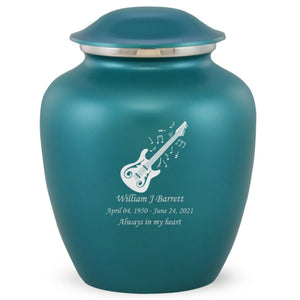 Grace Guitar Adult Cremation Urn in Teal, Grace Guitar Adult Custom Engraved Urns for Ashes in Teal, Embrace Guitar Adult Cremation Urn in Teal, Embrace Guitar Adult Urn for Ashes in Teal, Embrace Guitar Cremation Urn in Teal, Embrace Guitar Urn for Ashes in Teal, Grace Guitar Urn for Ashes in Teal, Grace Guitar Cremation Urn in Teal - ExquisiteUrns