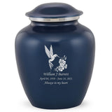 Grace Hummingbird Adult Cremation Urn in Blue, Grace Hummingbird Adult Custom Engraved Urns for Ashes in Blue, Embrace Hummingbird Adult Cremation Urn in Blue, Embrace Hummingbird Adult Urn for Ashes in Blue, Embrace Hummingbird Cremation Urn in Blue, Embrace Hummingbird Urn for Ashes in Blue, Grace Hummingbird Urn for Ashes in Blue, Grace Hummingbird Cremation Urn in Blue - ExquisiteUrns