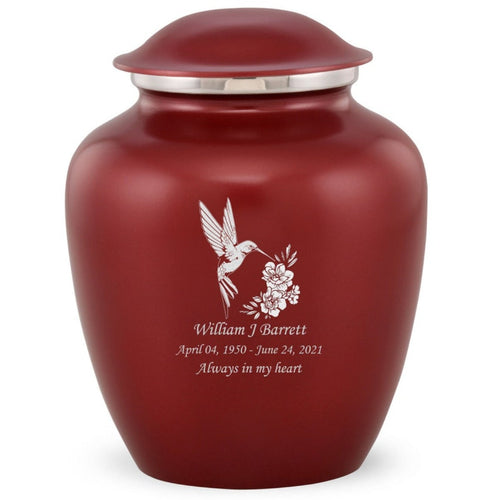 Grace Hummingbird Adult Cremation Urn in Red, Grace Hummingbird Adult Custom Engraved Urns for Ashes in Red, Embrace Hummingbird Adult Cremation Urn in Red, Embrace Hummingbird Adult Urn for Ashes in Red, Embrace Hummingbird Cremation Urn in Red, Embrace Hummingbird Urn for Ashes in Red, Grace Hummingbird Urn for Ashes in Red, Grace Hummingbird Cremation Urn in Red - ExquisiteUrns