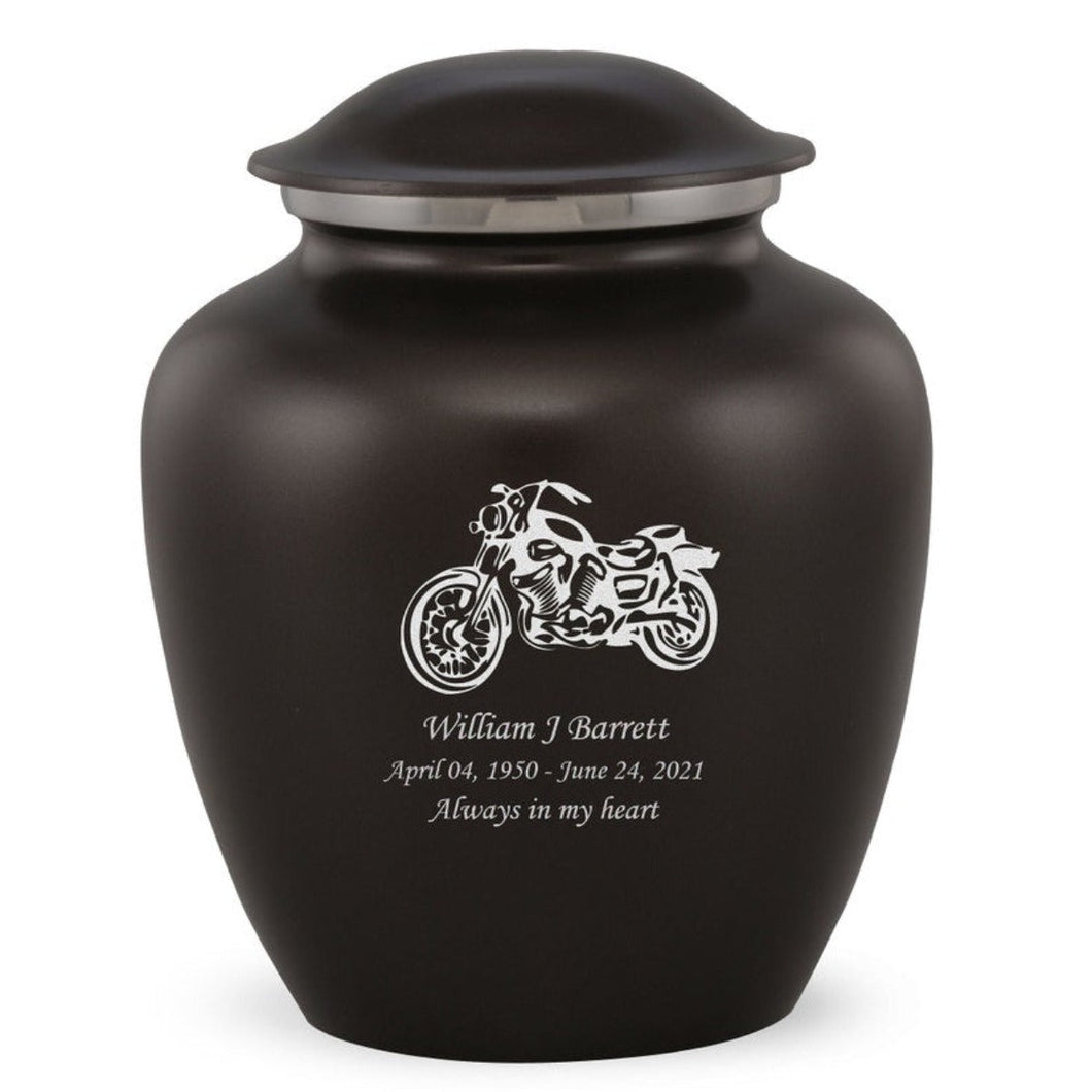 Grace Motorcycle Adult Cremation Urn in Black, Grace Motorcycle Adult Custom Engraved Urns for Ashes in Black, Embrace Motorcycle Adult Cremation Urn in Black, Embrace Motorcycle Adult Urn for Ashes in Black, Embrace Motorcycle Cremation Urn in Black, Embrace Motorcycle Urn for Ashes in Black, Grace Motorcycle Urn for Ashes in Black, Grace Motorcycle Cremation Urn in Black - ExquisiteUrns
