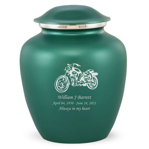 Grace Motorcycle Adult Cremation Urn in Green, Grace Motorcycle Adult Custom Engraved Urns for Ashes in Green, Embrace Motorcycle Adult Cremation Urn in Green, Embrace Motorcycle Adult Urn for Ashes in Green, Embrace Motorcycle Cremation Urn in Green, Embrace Motorcycle Urn for Ashes in Green, Grace Motorcycle Urn for Ashes in Green, Grace Motorcycle Cremation Urn in Green - ExquisiteUrns