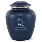 Grace Praying Hands Adult Cremation Urn in Blue, Grace Praying Hands Adult Custom Engraved Urns for Ashes in Blue, Embrace Praying Hands Adult Cremation Urn in Blue, Embrace Praying Hands Adult Urn for Ashes in Blue, Embrace Praying Hands Cremation Urn in Blue, Embrace Praying Hands Urn for Ashes in Blue, Grace Praying Hands Urn for Ashes in Blue, Grace Praying Hands Cremation Urn in Blue - ExquisiteUrns