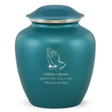 Grace Praying Hands Adult Cremation Urn in Teal, Grace Praying Hands Adult Custom Engraved Urns for Ashes in Teal, Embrace Praying Hands Adult Cremation Urn in Teal, Embrace Praying Hands Adult Urn for Ashes in Teal, Embrace Praying Hands Cremation Urn in Teal, Embrace Praying Hands Urn for Ashes in Teal, Grace Praying Hands Urn for Ashes in Teal, Grace Praying Hands Cremation Urn in Teal - ExquisiteUrns