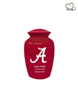 University of Alabama Crimson Tide College Cremation Urn - Red w/ White "A" - ExquisiteUrns