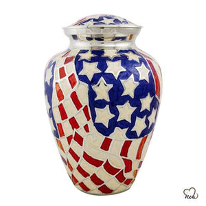 American Flag Cremation Urn, Military Urn - ExquisiteUrns