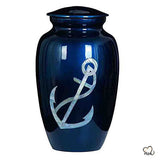Anchor Safe Mother of Pearl Cremation Urn, Hand Painted Cremation Urn - ExquisiteUrns