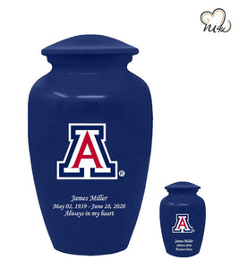 University of Arizona Wildcats College Cremation Urn- Blue - ExquisiteUrns
