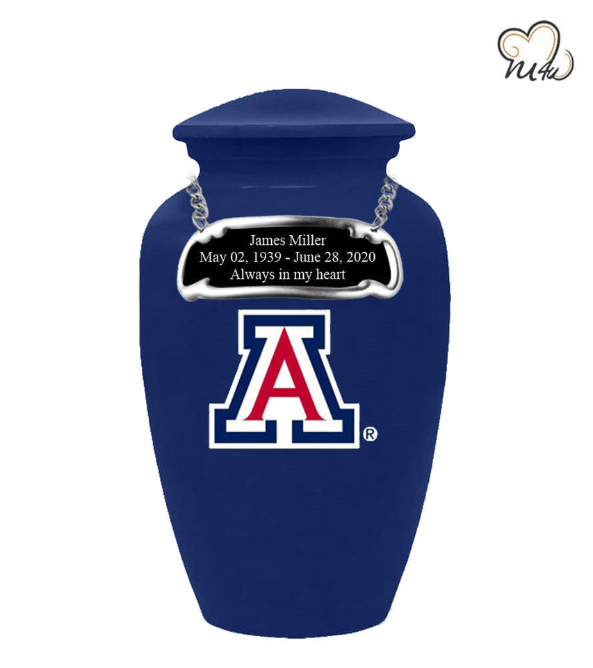 University of Arizona Wildcats College Cremation Urn- Blue - ExquisiteUrns