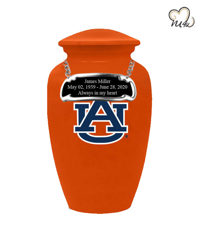 Auburn University Tigers College Cremation Urn- Orange - ExquisiteUrns
