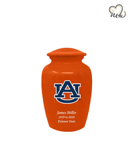 Auburn University Tigers College Cremation Urn- Orange - ExquisiteUrns