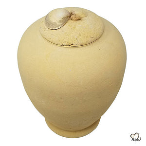 Beige Oyster Shell  Biodegradable Sand Urn, Biodegradable Urn - ExquisiteUrns
