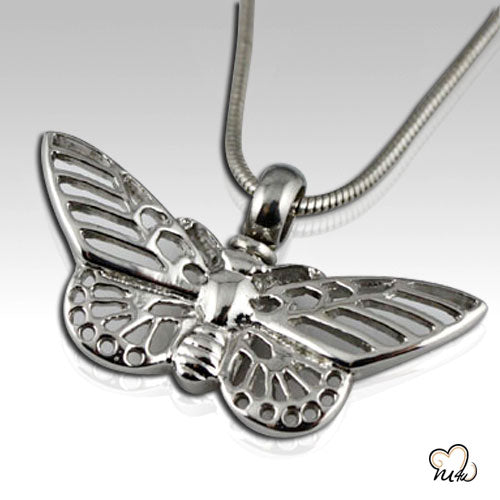 Butterfly Stainless Steel Cremation Keepsake Pendant, Cremation Pendant - Urn Necklace - Lockets For Ashes- ExquisiteUrns
