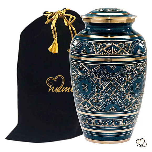 Caribbean Blue Cremation Urn, Adult Cremation Urn - ExquisiteUrns