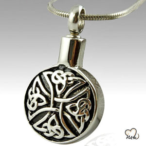 Celtic Circle Stainless Steel Cremation Keepsake Pendant, Cremation Pendant - Urn Necklace - Lockets For Ashes - ExquisiteUrns
