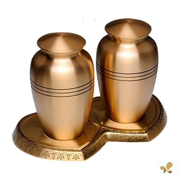 Classic Gold Companion Urn, cremation urns - ExquisiteUrns
