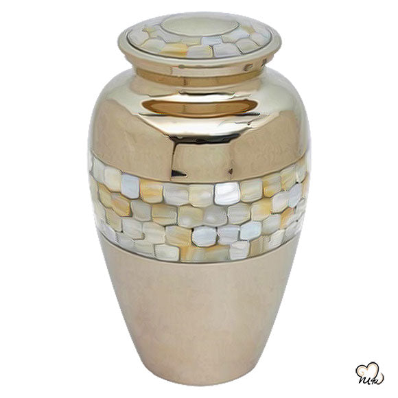 Classic Mother of Pearl Brass Urn, Brass Urns - ExquisiteUrns