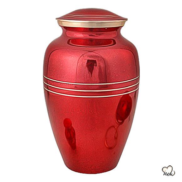 Classic Red Urn for Ashes - Classic Red Solid Unique Brass Urns For Human Ashes - Exquisite Urns