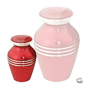 Classic Red Urn for Ashes - Classic Red Solid Unique Brass Urns For Human Ashes - Classic Red Keepsake Urns For Ashes- Exquisite Urns